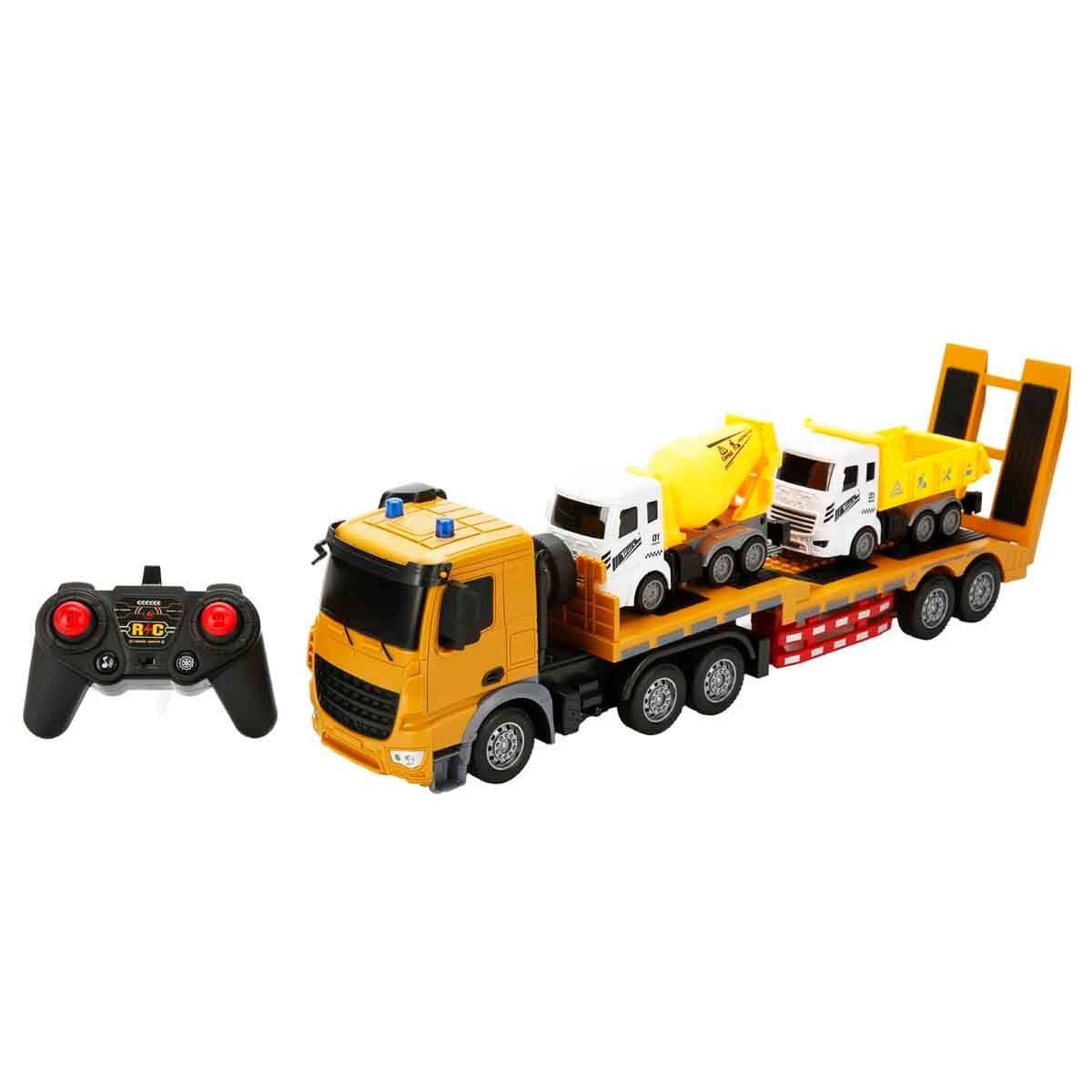 Kumandalı Arabalar, Sunman, 1:18 Suncon Sesli ve Işıklı USB Şarjlı Uzaktan Kumandalı Taşıyıcı Kamyon 50 cm 43264 Kahverengi Kamyon