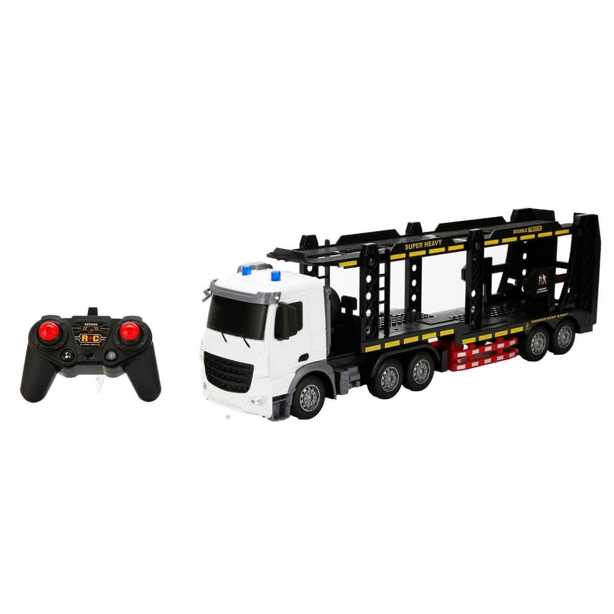 Kumandalı Arabalar, Sunman, 1:18 Suncon Sesli ve Işıklı USB Şarjlı Uzaktan Kumandalı Taşıyıcı Kamyon 50 cm 43264 Beyaz Kamyon
