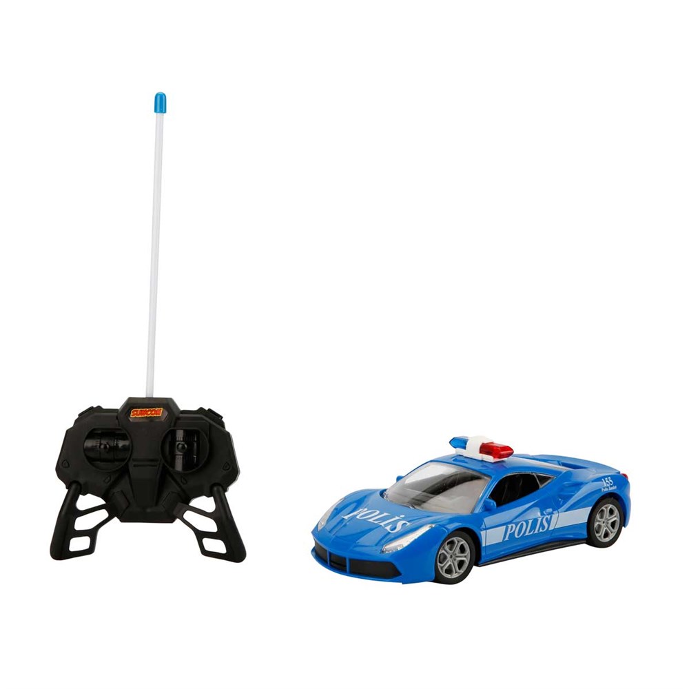 Kumandalı Arabalar, Sunman, 1:20 Uzaktan Kumandalı Suncon Usb Şarjlı Polis Arabası 20 cm. 29947 Mavi 2