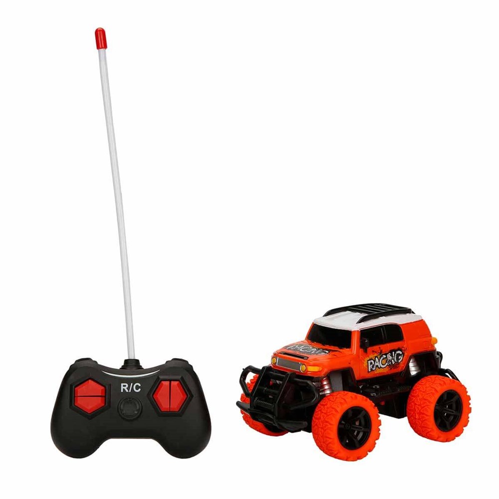 Kumandalı Arabalar, Sunman, 1:43 Uzaktan Kumandalı Işıklı Mini Jeep 12 cm. 27196 Turuncu Beyaz Tavan Racing
