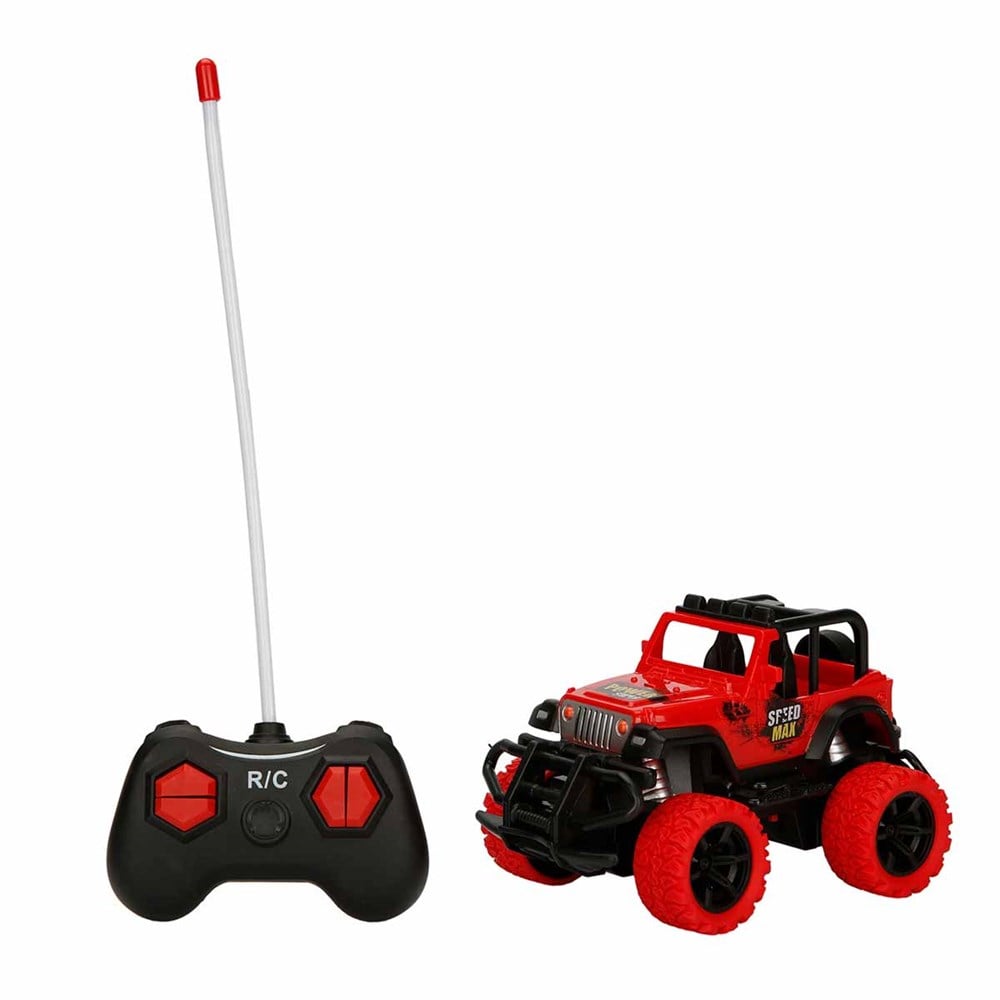 Kumandalı Arabalar, Sunman, 1:43 Uzaktan Kumandalı Işıklı Mini Jeep 12 cm. 27196 Kırmızı Üstü Açık