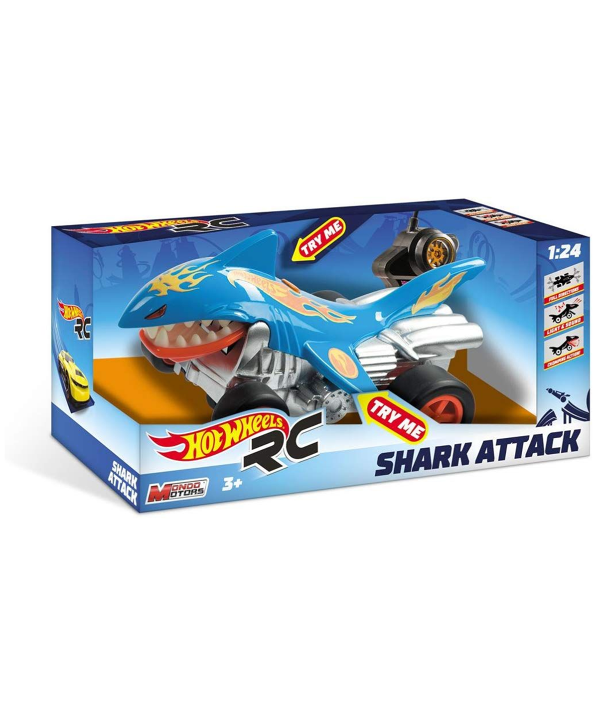 Kumandalı Arabalar, Sunman, Hot Wheels 1:24 Uzaktan Kumandalı Araba 35047 Shark Attack
