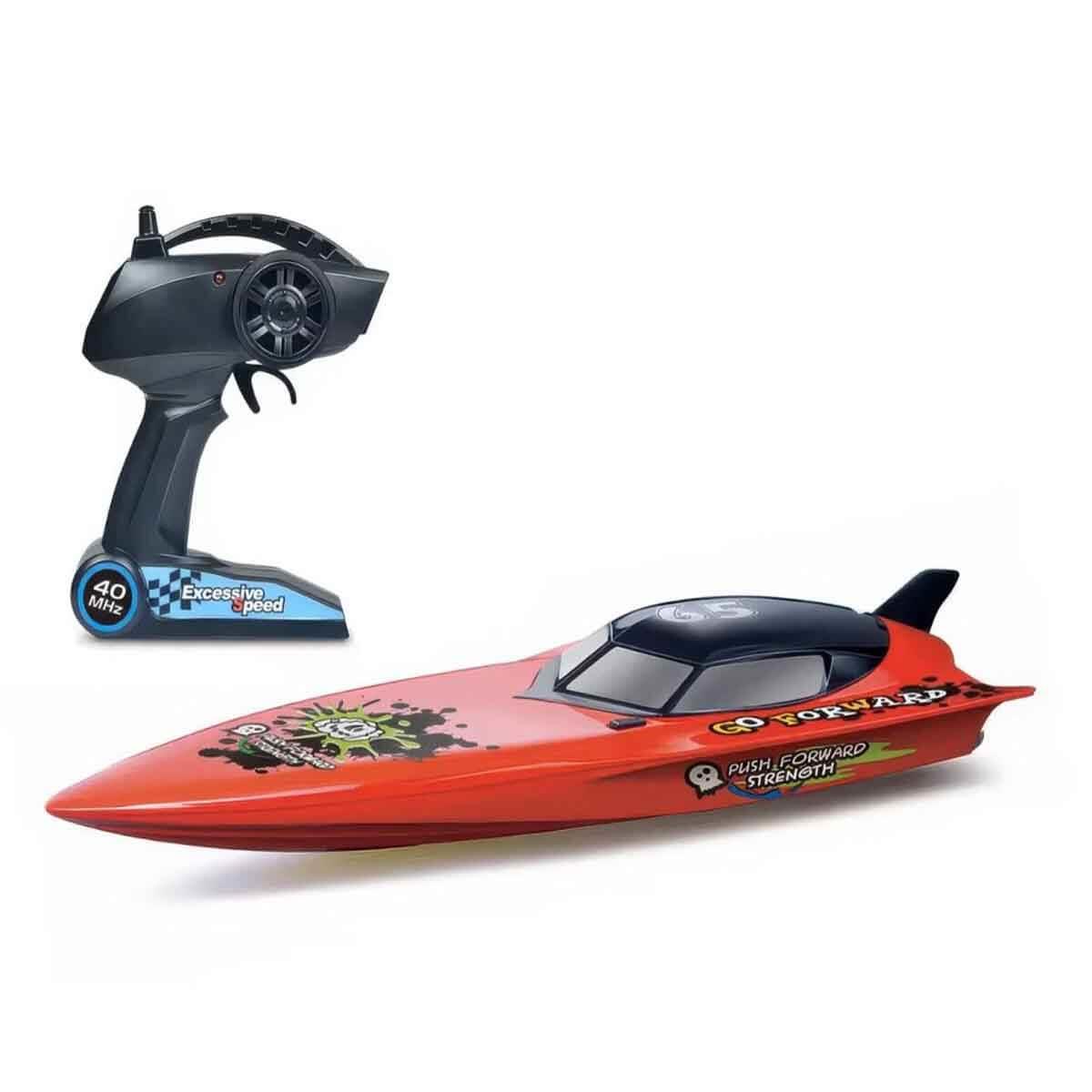 Kumandalı Arabalar, Sunman, Motorlu USB Şarjlı Uzaktan Kumandalı Yarış Teknesi 74 cm 45558 Kırmızı