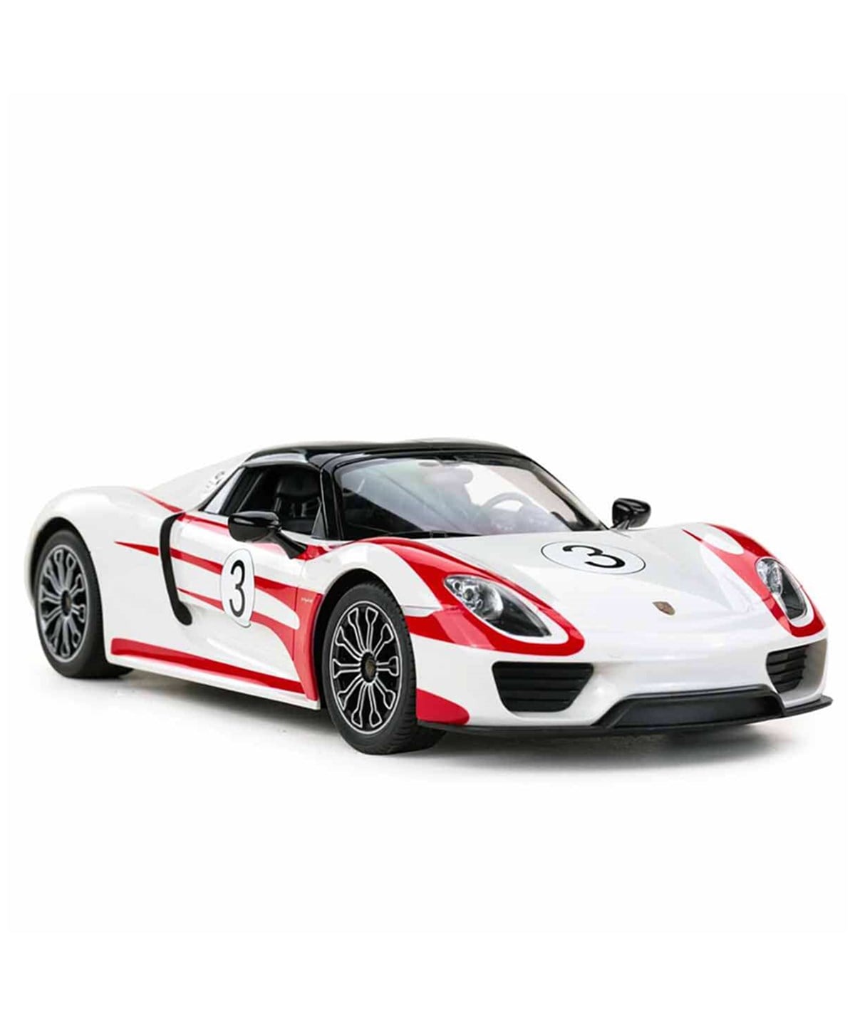 Kumandalı Arabalar, Sunman, Rastar 1:14 Uzaktan Kumandalı Porsche 918 Spyder Weissach Işıklı Araba 32 cm 07841 Beyaz Renk