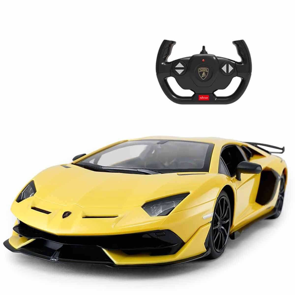 Kumandalı Arabalar, Sunman, Rastar 1:14 Uzaktan Kumandalı Lamborghini Aventador Araba 34 cm 15259 Sarı