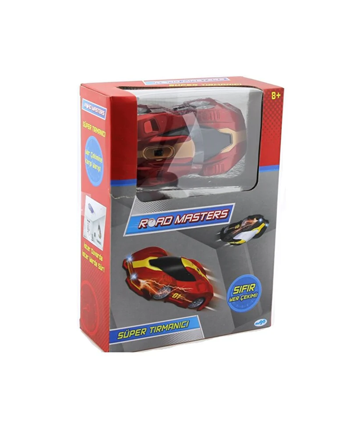 Kumandalı Arabalar, MEGA OYUNCAK, Roadmasters Duvarda Yürüyen Araba 40389 Kırmızı