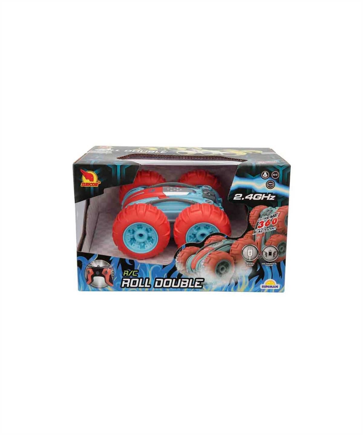 Kumandalı Arabalar, Sunman, Roll Double 360 Derece Dönen Uzaktan Kumandalı Araba 16 cm 25338 Turuncu