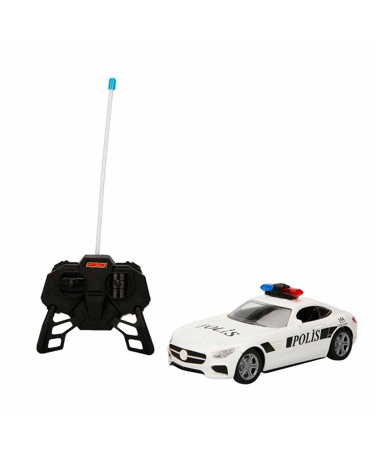 Kumandalı Arabalar, Sunman, Suncon 1:20 Uzaktan Kumandalı Suncon Işıklı Polis Arabası 21 cm 33012 Beyaz Merce