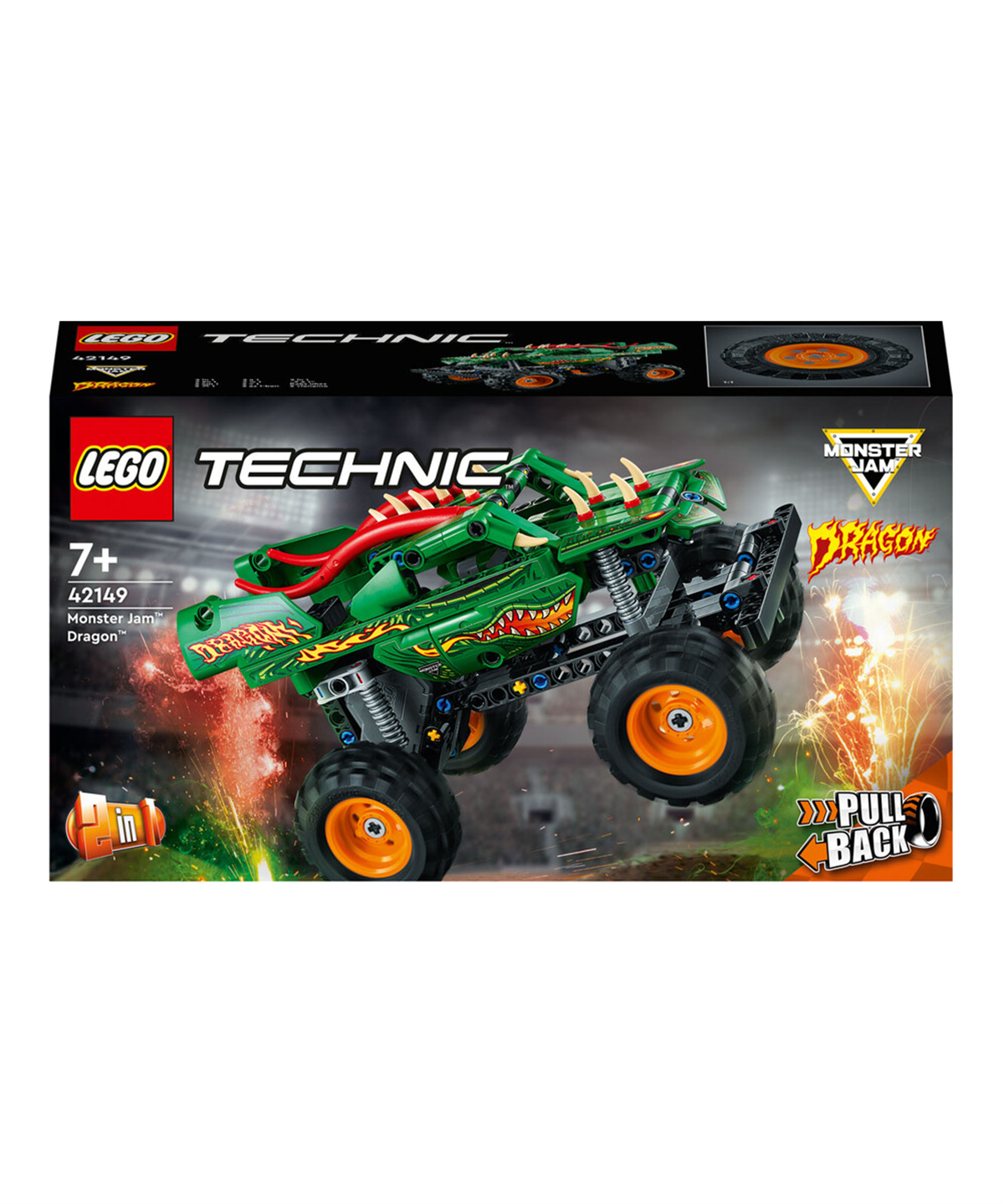 Lego Technic, Lego, LEGO Technic Monster Jam Dragon 42149