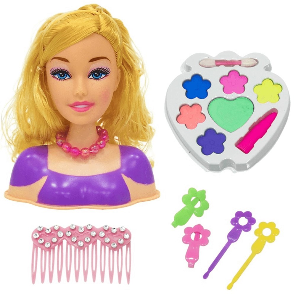 8697545902948, Makyaj ve Güzellik Setleri, Merkez Oyuncak, Limon Saç Tasarım ve Makyaj Büstü Oyuncak Güzellik Seti