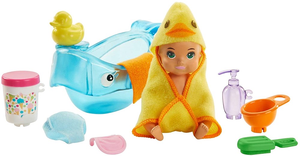 Manken Bebekler, Barbie, Barbie Bebek Bakıcısı Özellikli Minik Bebekler GHV83 GHV84 Beslenme ve Banyo Zamanı