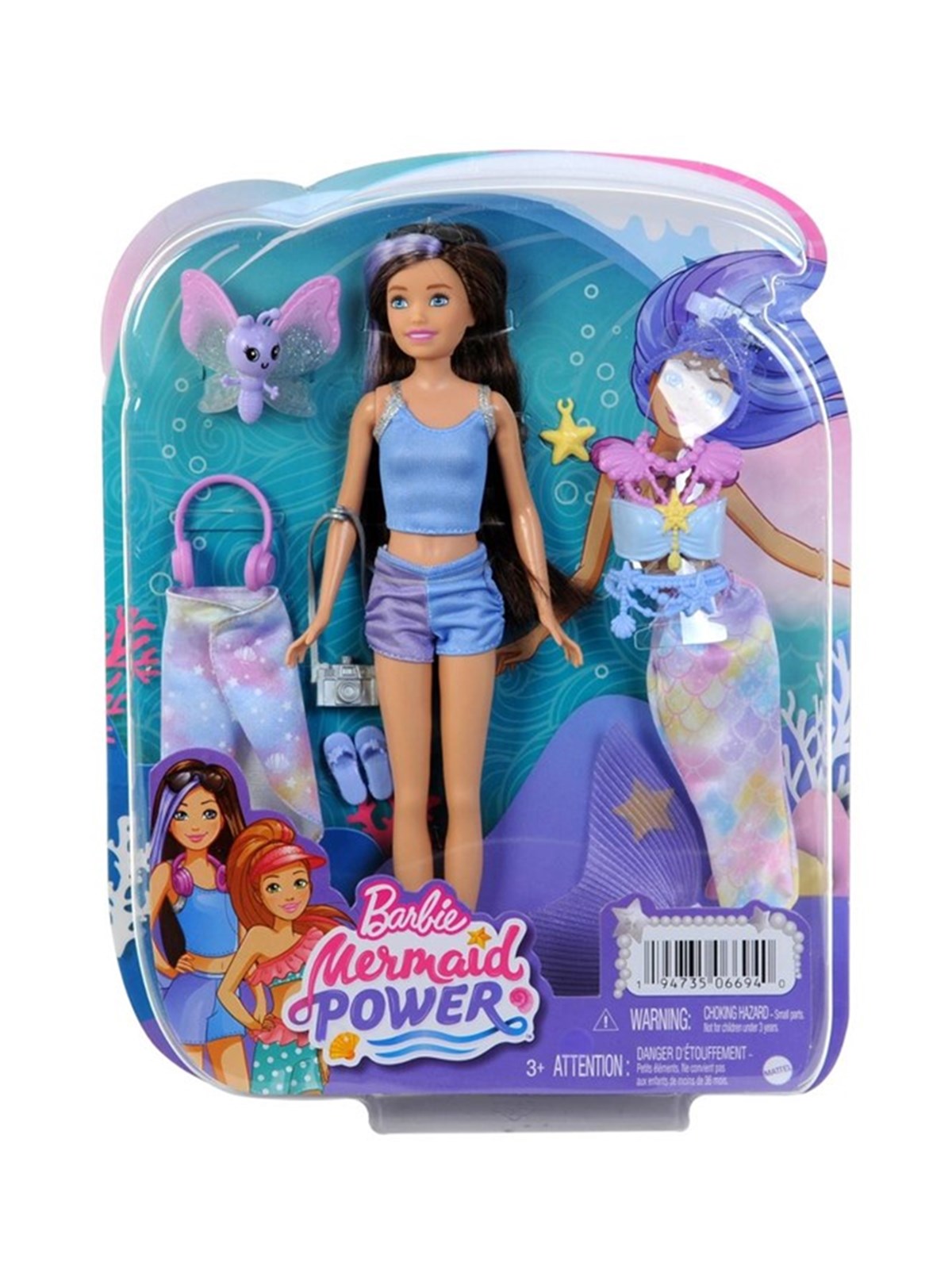 Manken Bebekler, Barbie, Barbie Mermaid Power Bebekleri HHG54 HHG55 Skipper