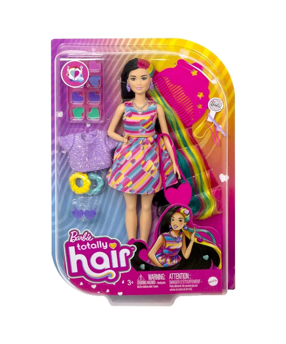 Manken Bebekler, Barbie, Barbie Upuzun Muhteşem Saçlı Bebekler HCM87 HCM90 Kumral Kalp