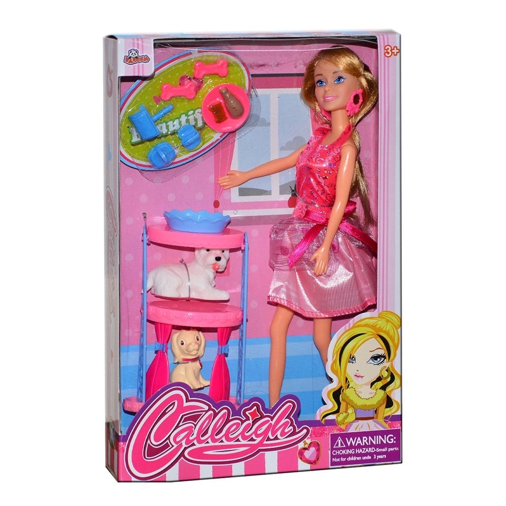 Manken Bebekler, Vardem, Manken Bebek ve Sevimli Köpekleri Oyun Seti 66380F 57765 Pembe