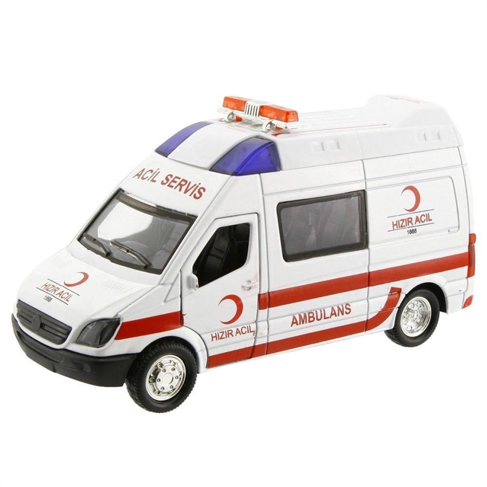 Metal Ambulans Çek-Bırak Sesli Işıklı