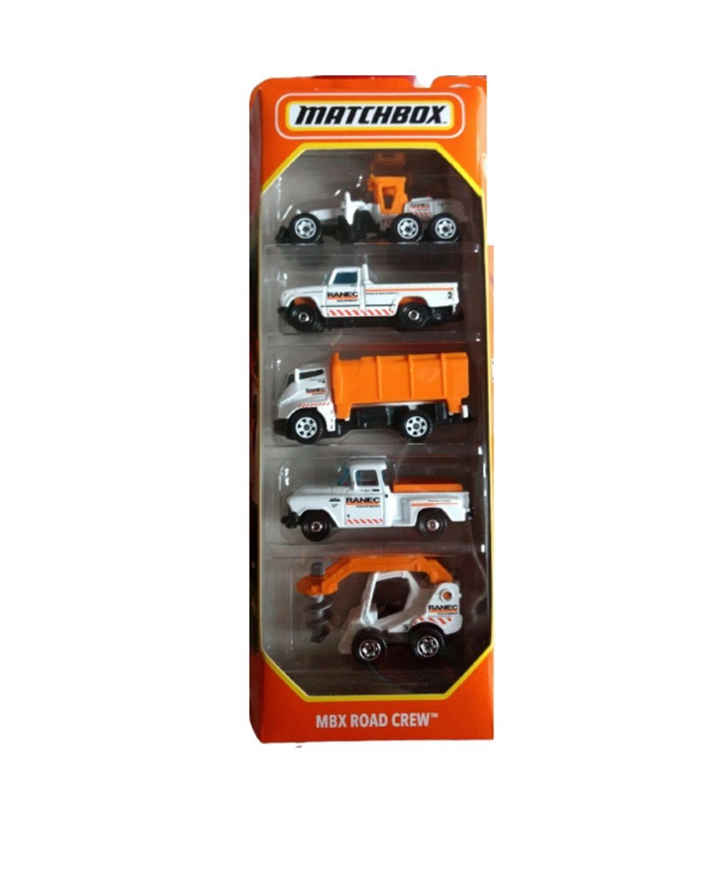 Metal Model Arabalar, MATCHBOX, Matchbox 5'li Araba Seti C1817 GVY39 MBX Road Crew