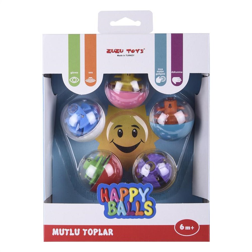 Mutlu Toplar (5'li Oyuncak Çıngırak Top Seti) 