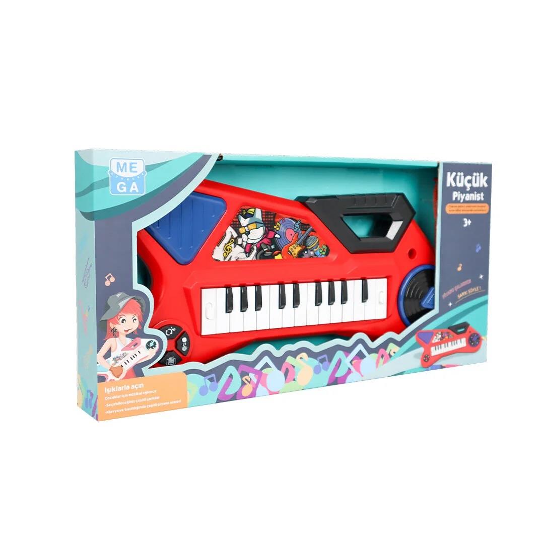 Müzik Aletleri, MEGA OYUNCAK, Küçük Piyanist 22 Tuşlu Piyano 24805 Kırmızı