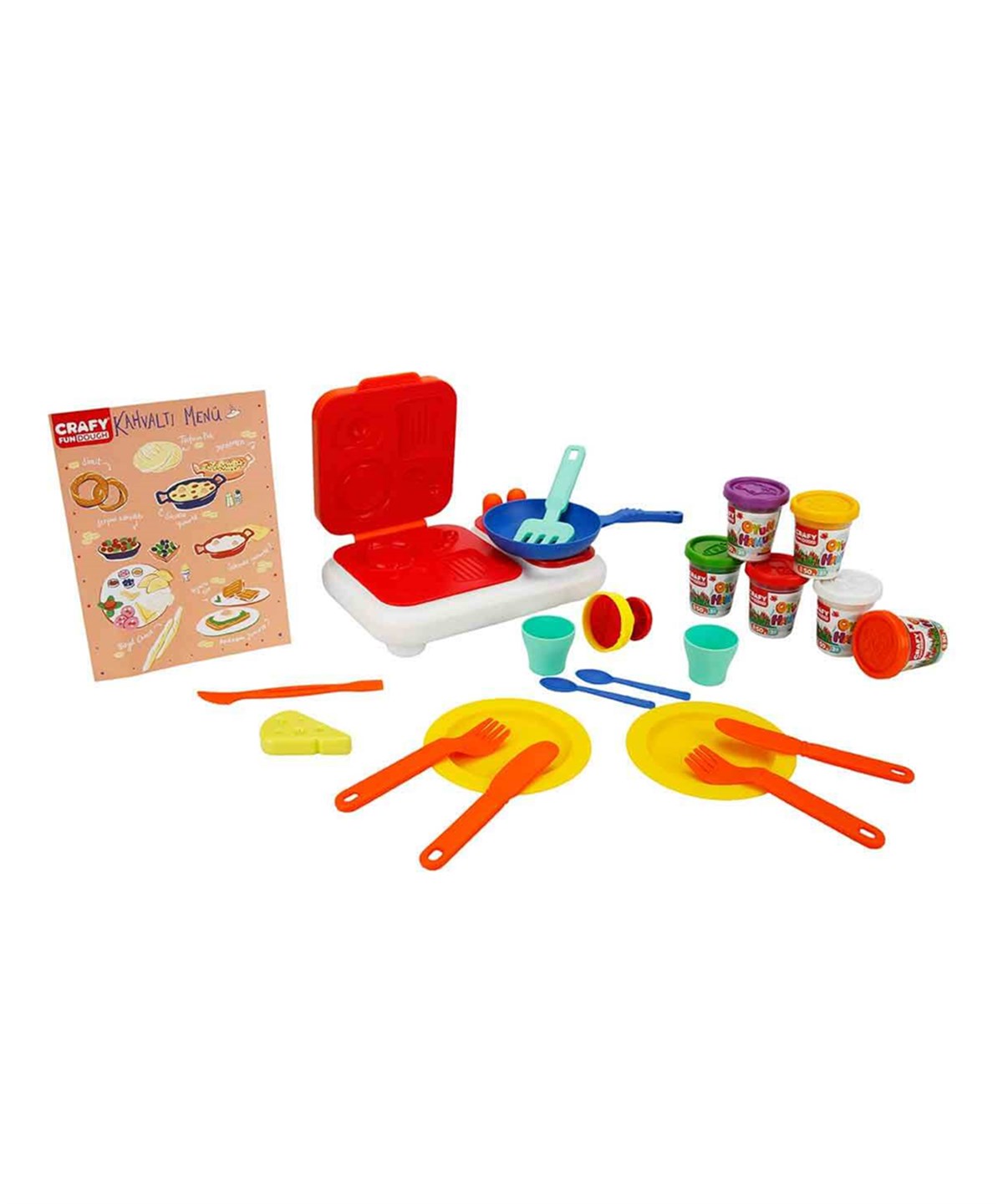 Oyun Hamuru ve Slime, Sunman, Crafy Pazar Kahvaltısı Oyun Hamuru Seti 300 gr 23 Parça