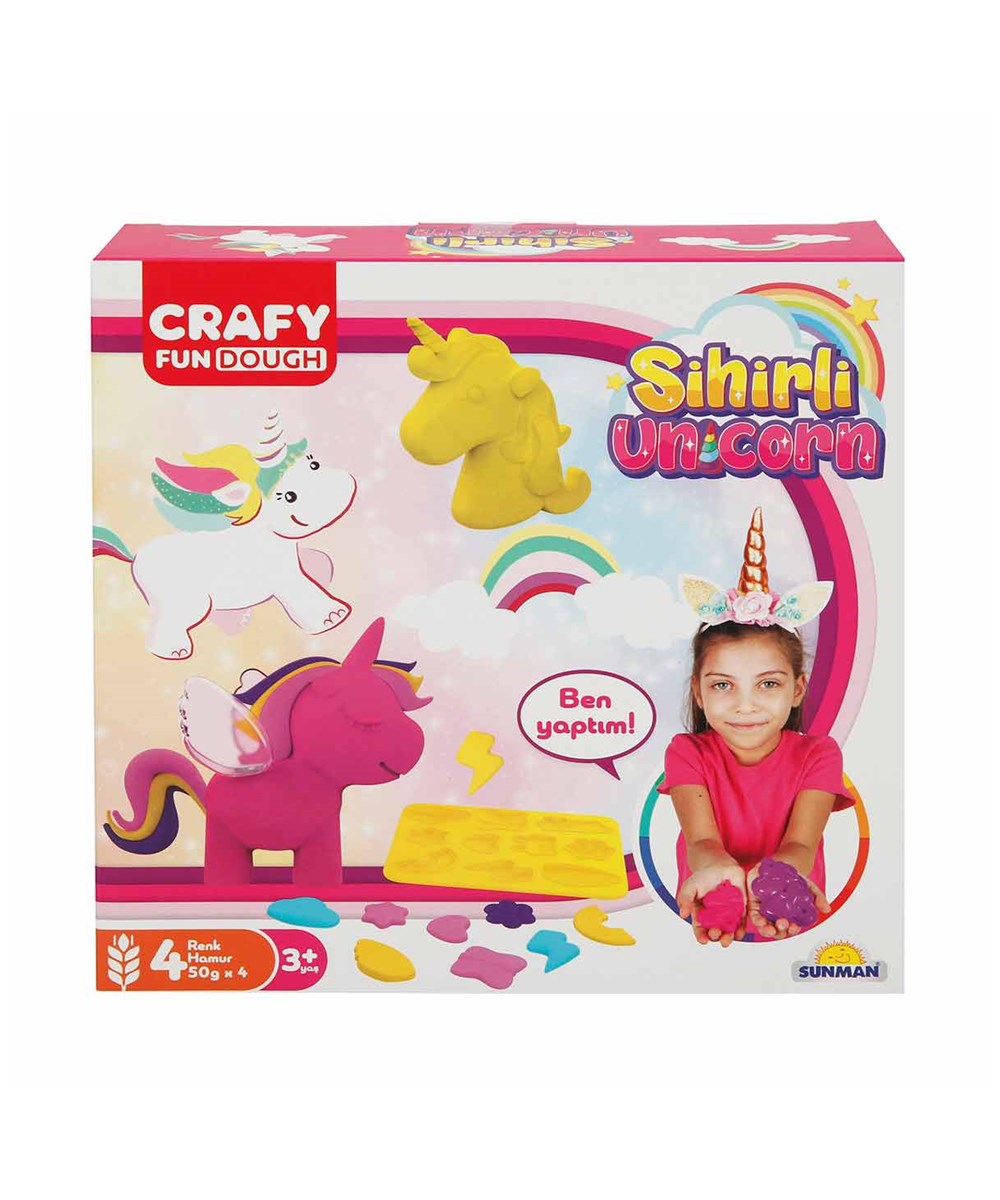 Oyun Hamuru ve Slime, Sunman, Crafy Sihirli Unicorn Oyun Hamuru Seti 200gr 11 Parça