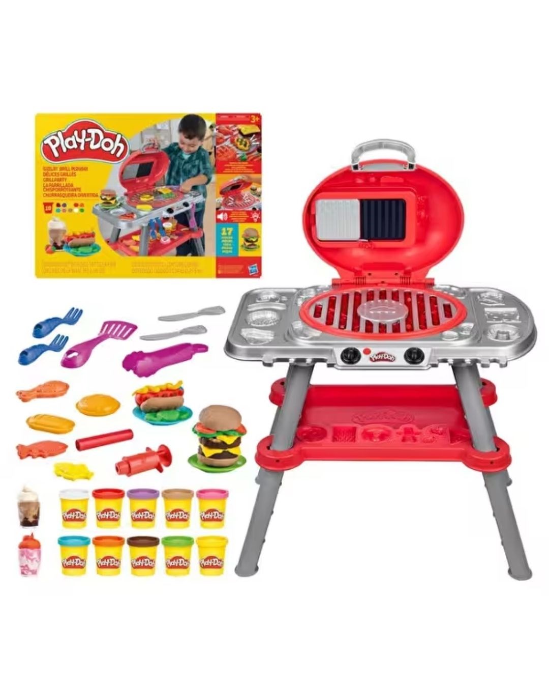 Oyun Hamuru ve Slime, Play-Doh, Play Doh Işıklı ve Sesli Sizzlin Izgara Oyun Seti G0500