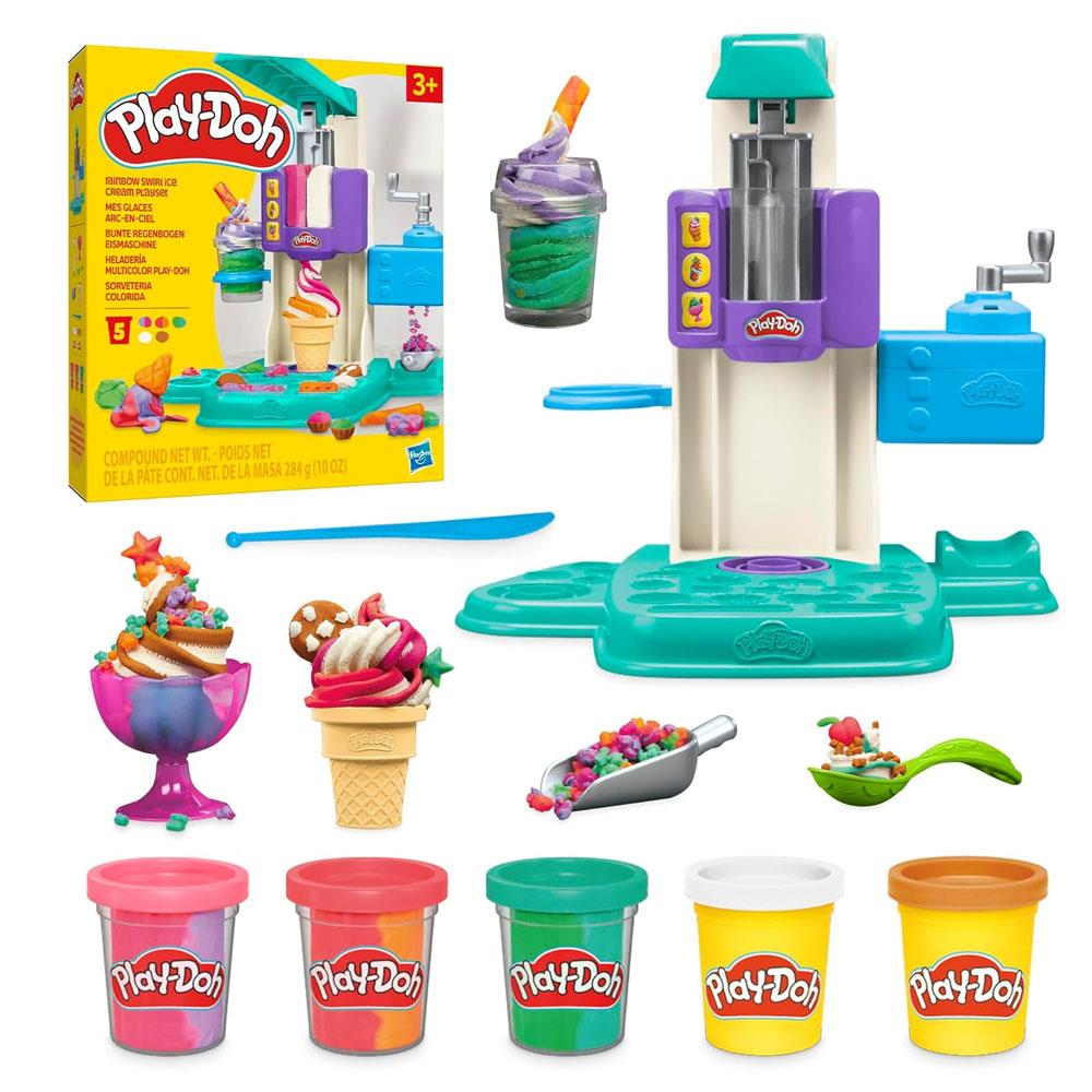 Oyun Hamuru ve Slime, Hasbro, Play Doh Rainbow Swirl İce Cream Playset G0028