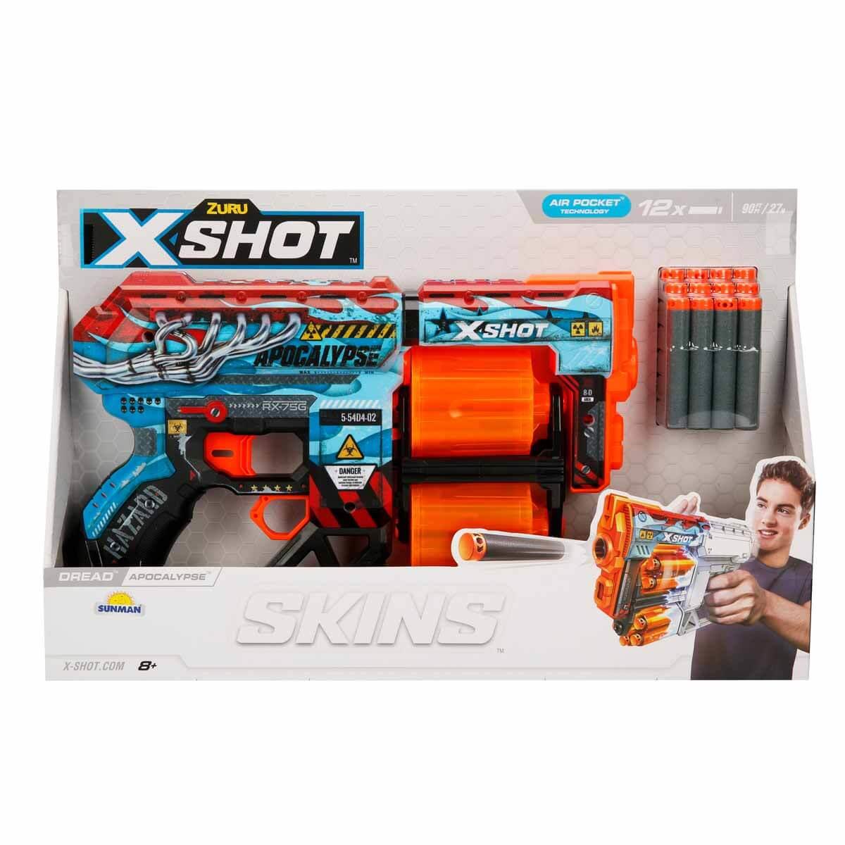 Oyuncak Silahlar, Sunman, X-Shot Skins Dread 12 Mermili Sünger Dart Atan Silah 31 cm S01036517 Apocalypse