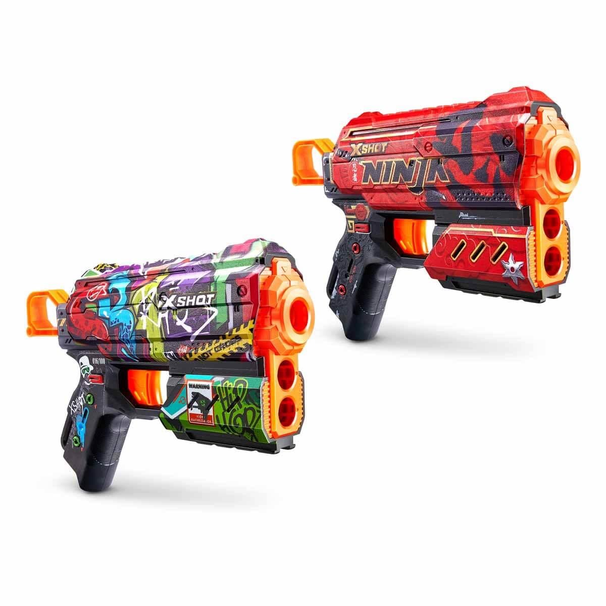 Oyuncak Silahlar, Sunman, X-Shot Skins Flux 16 Mermili 2'li Sünger Dart Atan Silah 21 cm