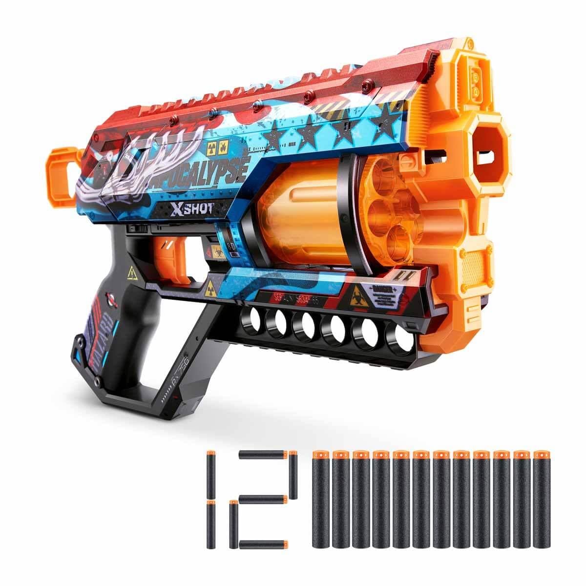 Oyuncak Silahlar, Sunman, X-Shot Skins Griefer 12 Mermili Sünger Dart Atan Silah 32 cm S00036561 Apocalypse