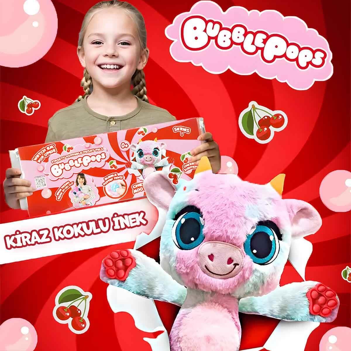 Peluş Hayvanlar, Sunman, Bubble Pops Kokulu Peluş S1 S00012004 Kiraz Kokulu İnek