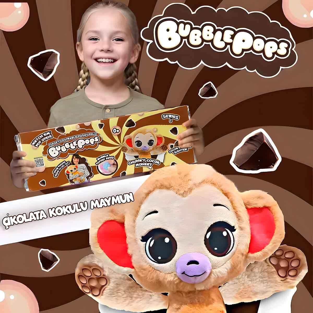 Peluş Hayvanlar, Sunman, Bubble Pops Kokulu Peluş S1 S00012004 Çikolata Kokulu Maymun