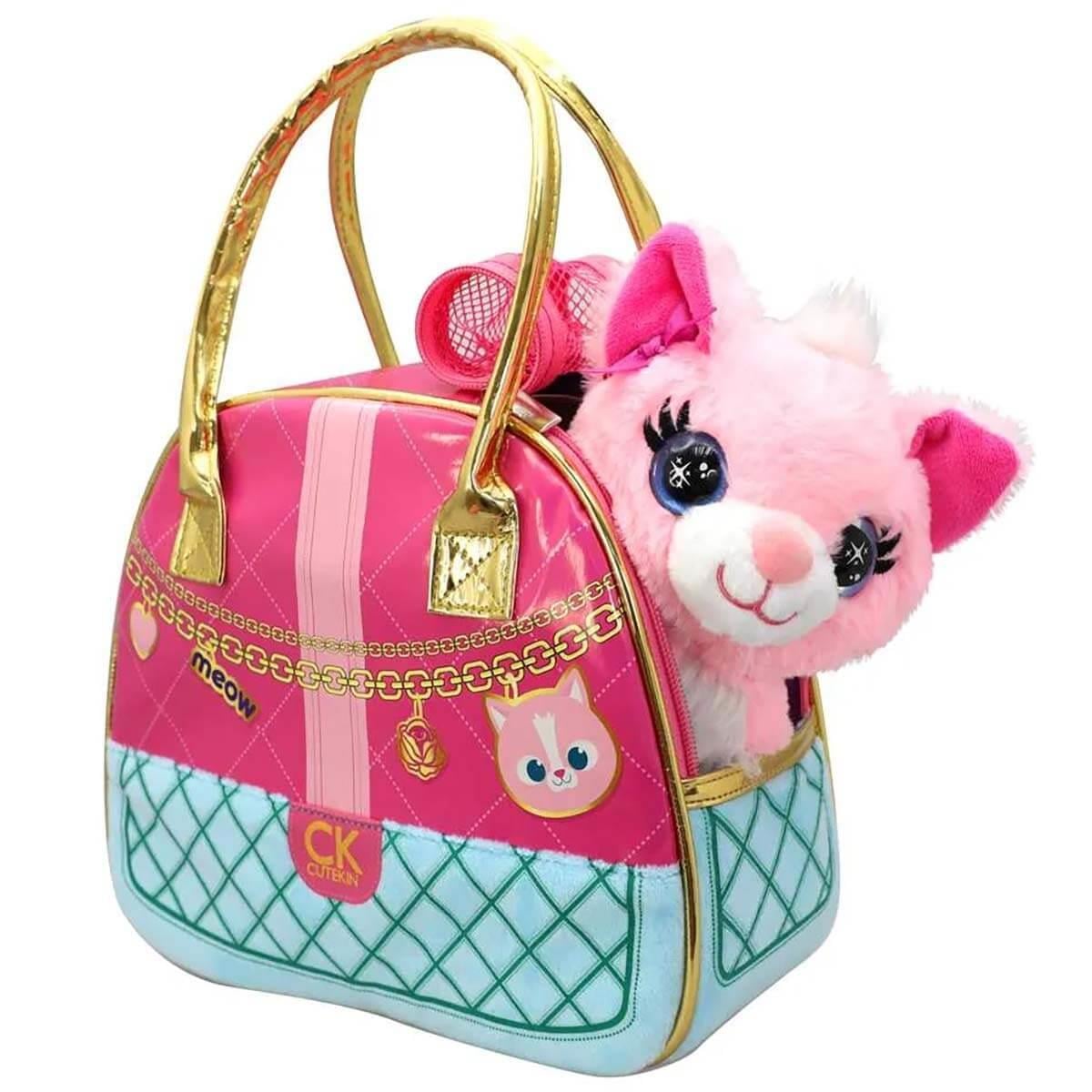 Peluş Hayvanlar, Sunman, Cutekins Taşıma Çantalı Peluş Kedi