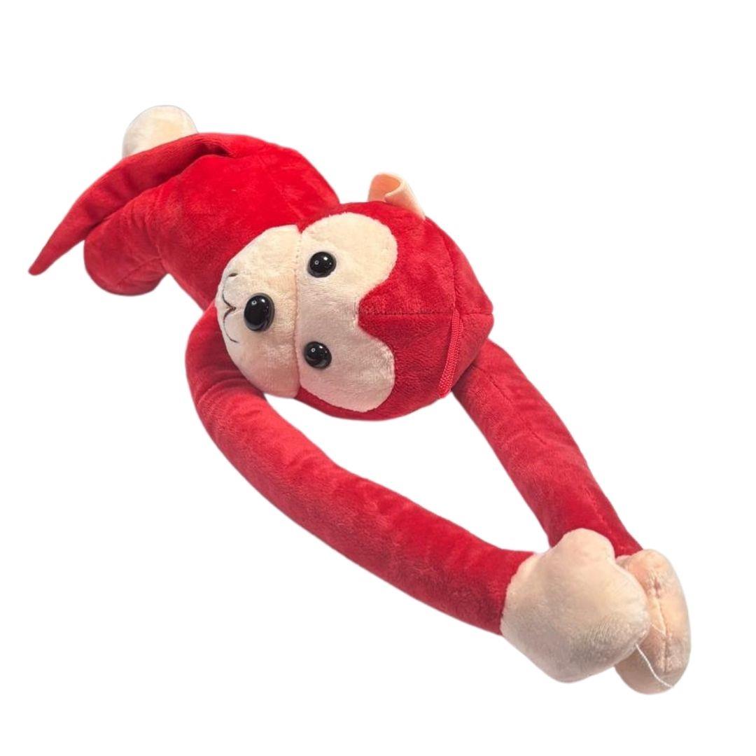Peluş Hayvanlar, Halley, Halley Peluş Sesli Maymun 60 cm 22988 Kırmızı