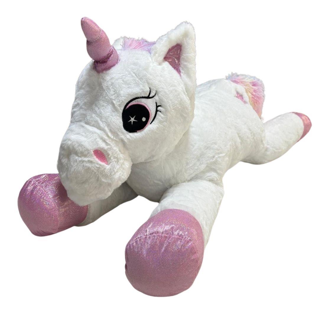 Peluş Hayvanlar, Halley, Halley Peluş Yatan Unicorn 100 cm 28980 Beyaz