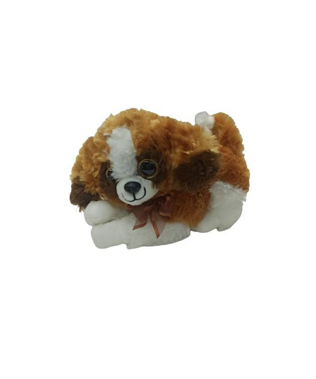Peluş Hayvanlar, OSMAN KIZILKAYA, KZL Sesli Peluş Köpek 25 cm 93636 Beyaz Kahverengi