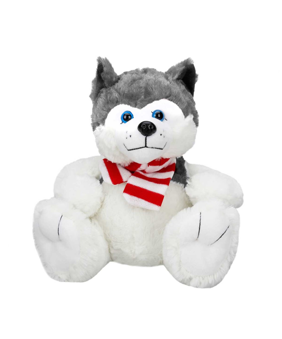 Peluş Hayvanlar, Sunman, Oturan Husky Atkılı Peluş Köpek 30 cm 10303 Gri