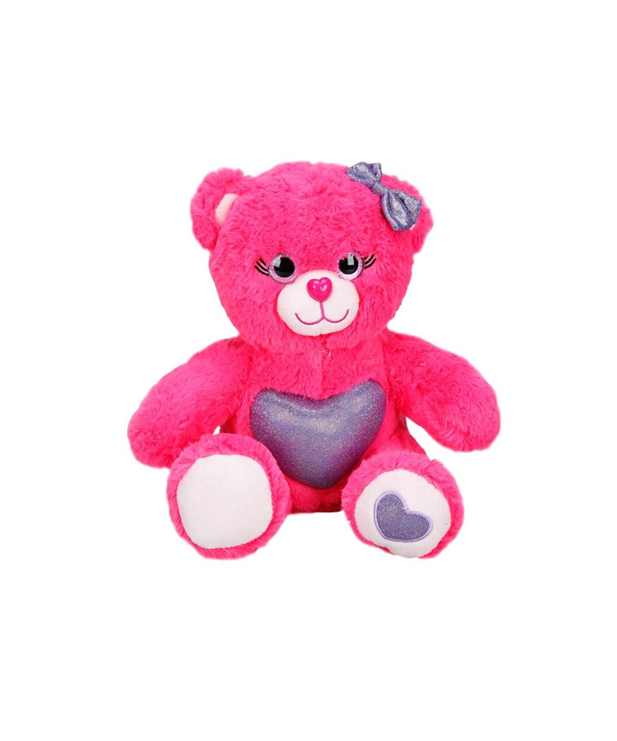 Peluş Hayvanlar, Sunman, Renkli Peluş Ayı 26 cm 15124 Koyu Pembe