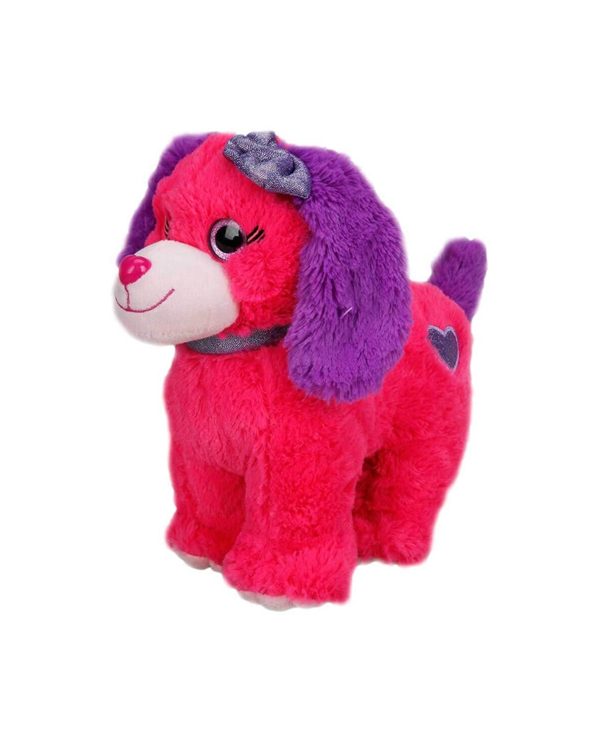 Peluş Hayvanlar, Sunman, Renkli Peluş Köpek 25 cm 15131 Koyu Pembe