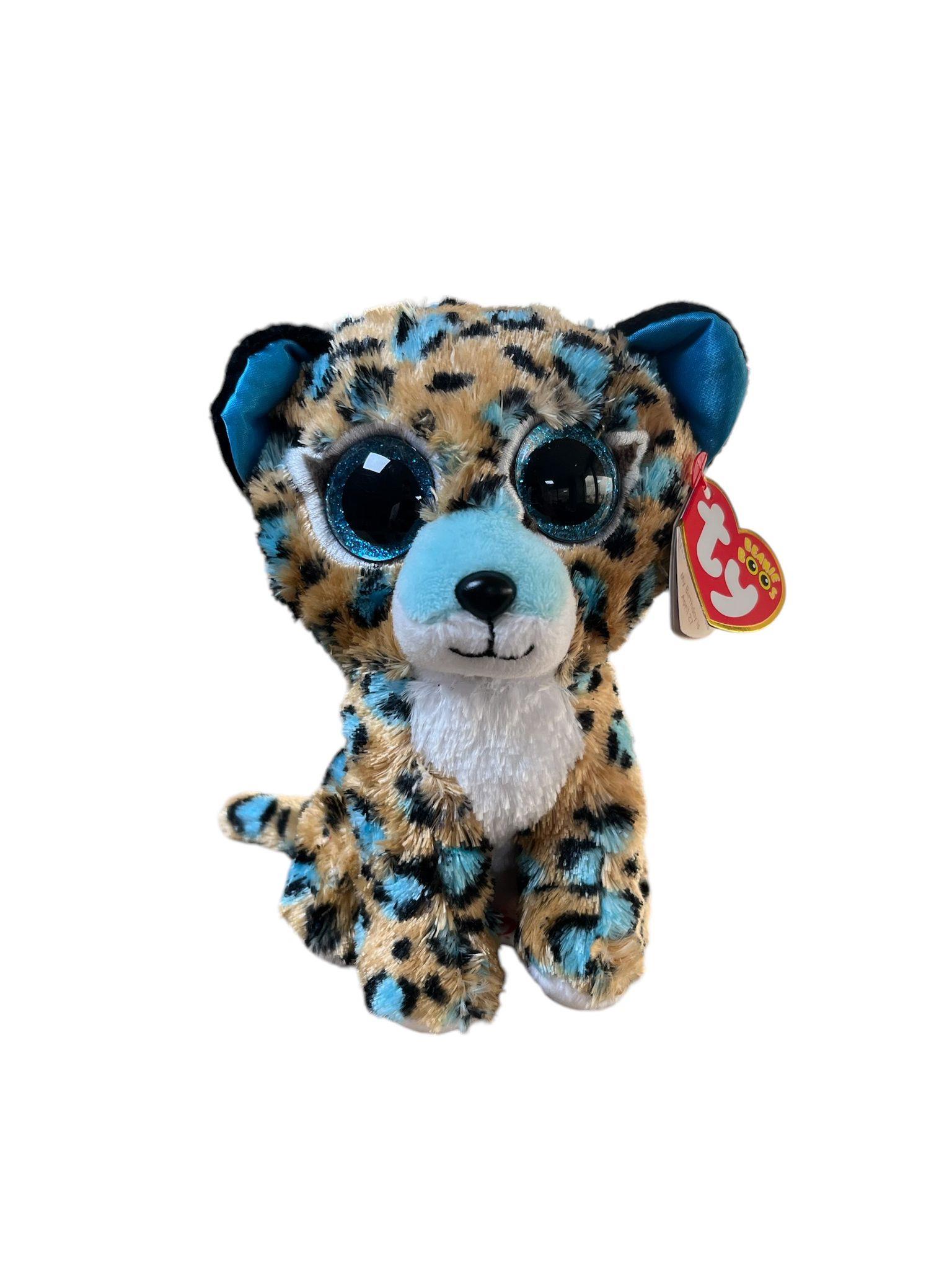 Peluş Hayvanlar, TY, TY Beanie Boos Cobalt Leopar Mavi Benekli 15 Cm