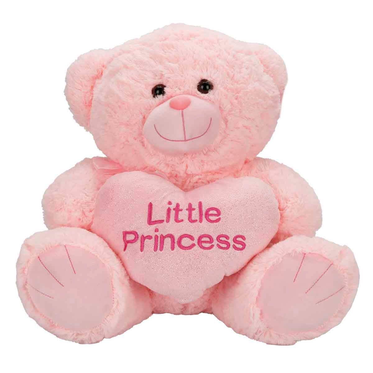Peluşlar, Sunman, Kalp Tutan Peluş  Ayı 45 cm 47637 Pembe