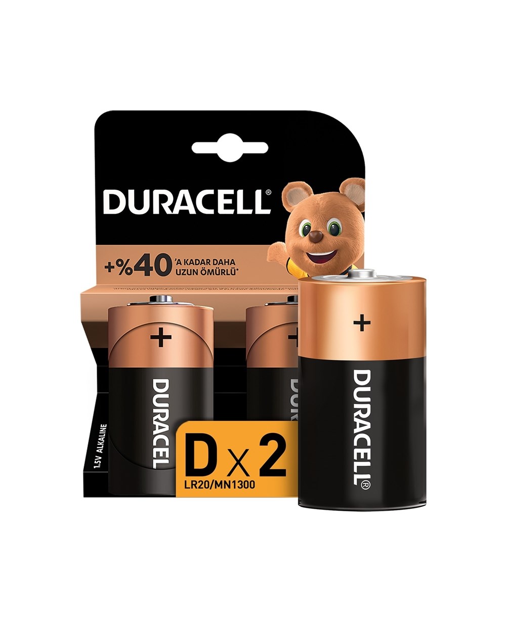 Pil, Duracell, Duracell Alkalin D Piller 2'li Paket LR20/MN1300