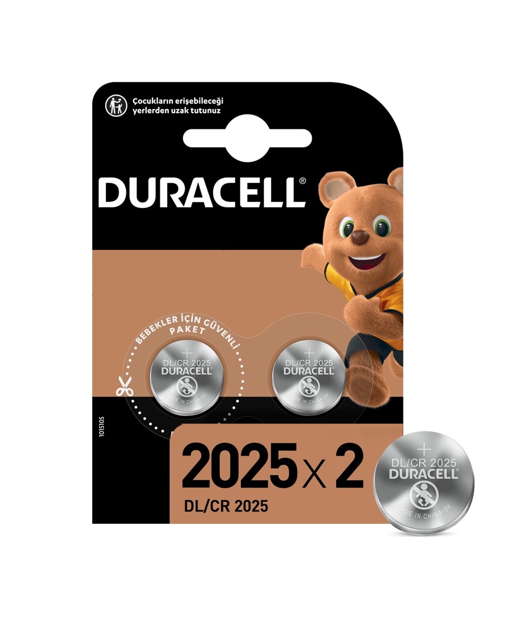 Pil, Duracell, Duracell Özel 2025 Lityum Düğme Pil 3V 2'li Paket DL/CR2025