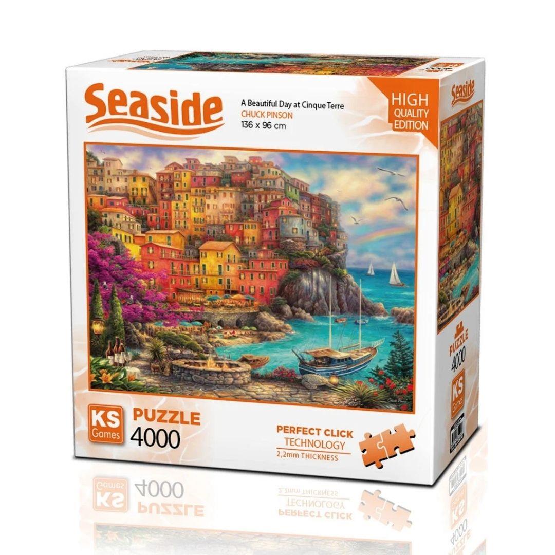 Puzzle ve Yapboz, KS GAMES, A Beautiful Day at Cinque Terre Puzzle 4000 Parça 23506