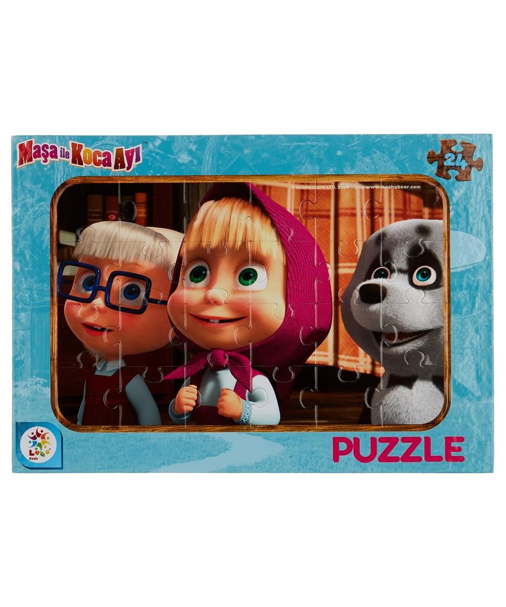 Puzzle ve Yapboz, Laço Kids, Laço Kids Frame Maşa ile Koca Ayı Puzzle 24 Parça MS7537