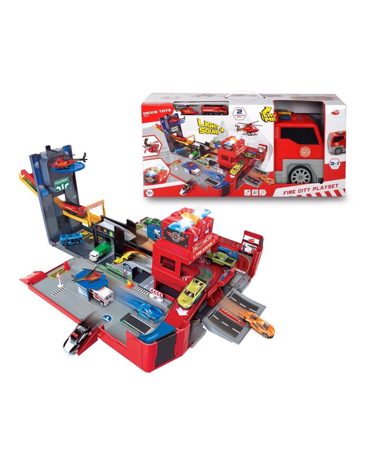 Sesli Işıklı Araçlar, DICKIE TOYS, Dickie Toys Folding Fire Truck Playset 20 371 9005