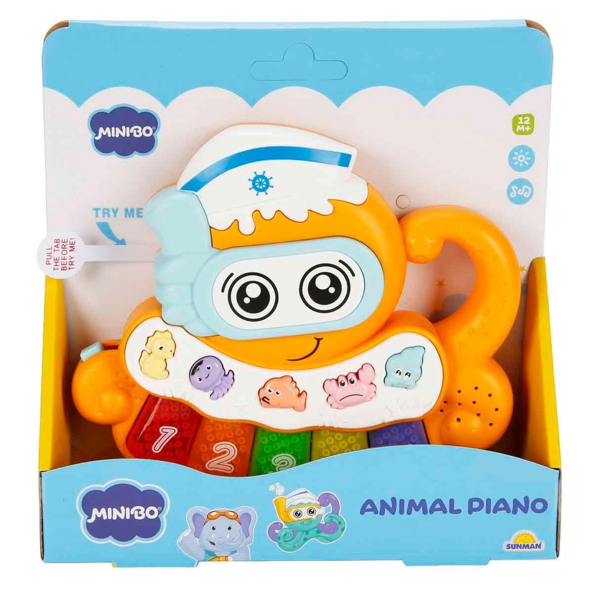 Sesli Işıklı Oyuncaklar, Sunman, Minibo Sesli ve Işıklı Piyanolu Ahtapot 52105 Turuncu