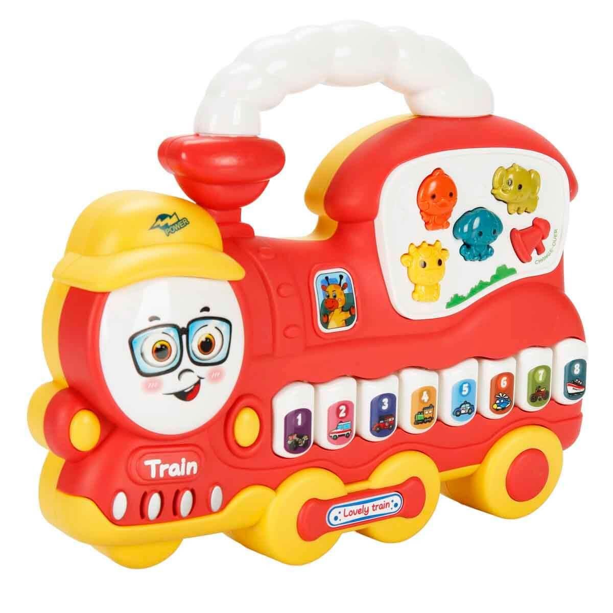 Sesli Işıklı Oyuncaklar, Sunman, Minibo Sesli ve Işıklı Piyanolu Tren 52150 Kırmızı