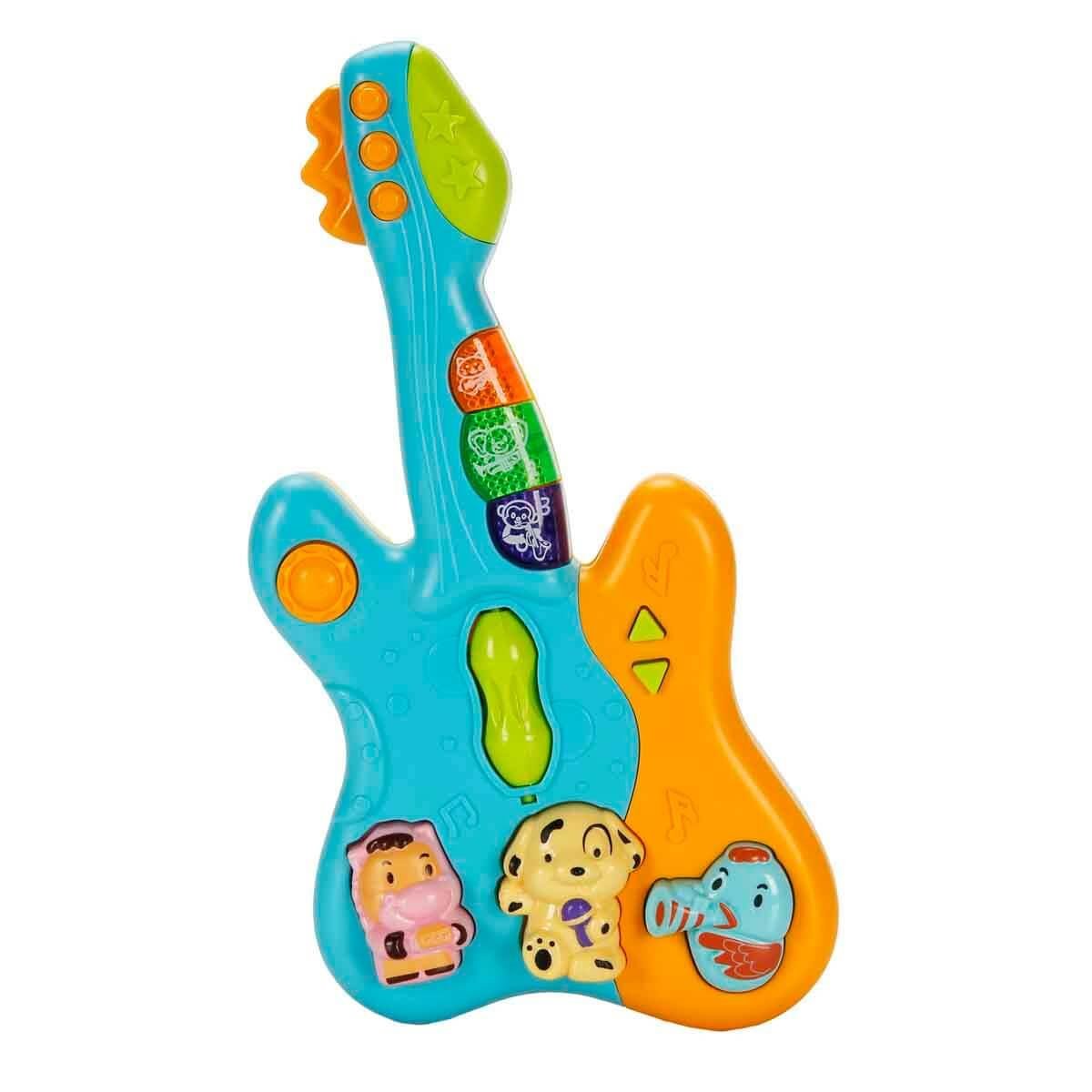 Sesli Işıklı Oyuncaklar, Sunman, Minibo Sesli ve Işıklı Hayvan Figürlü Gitar 52112 Mavi