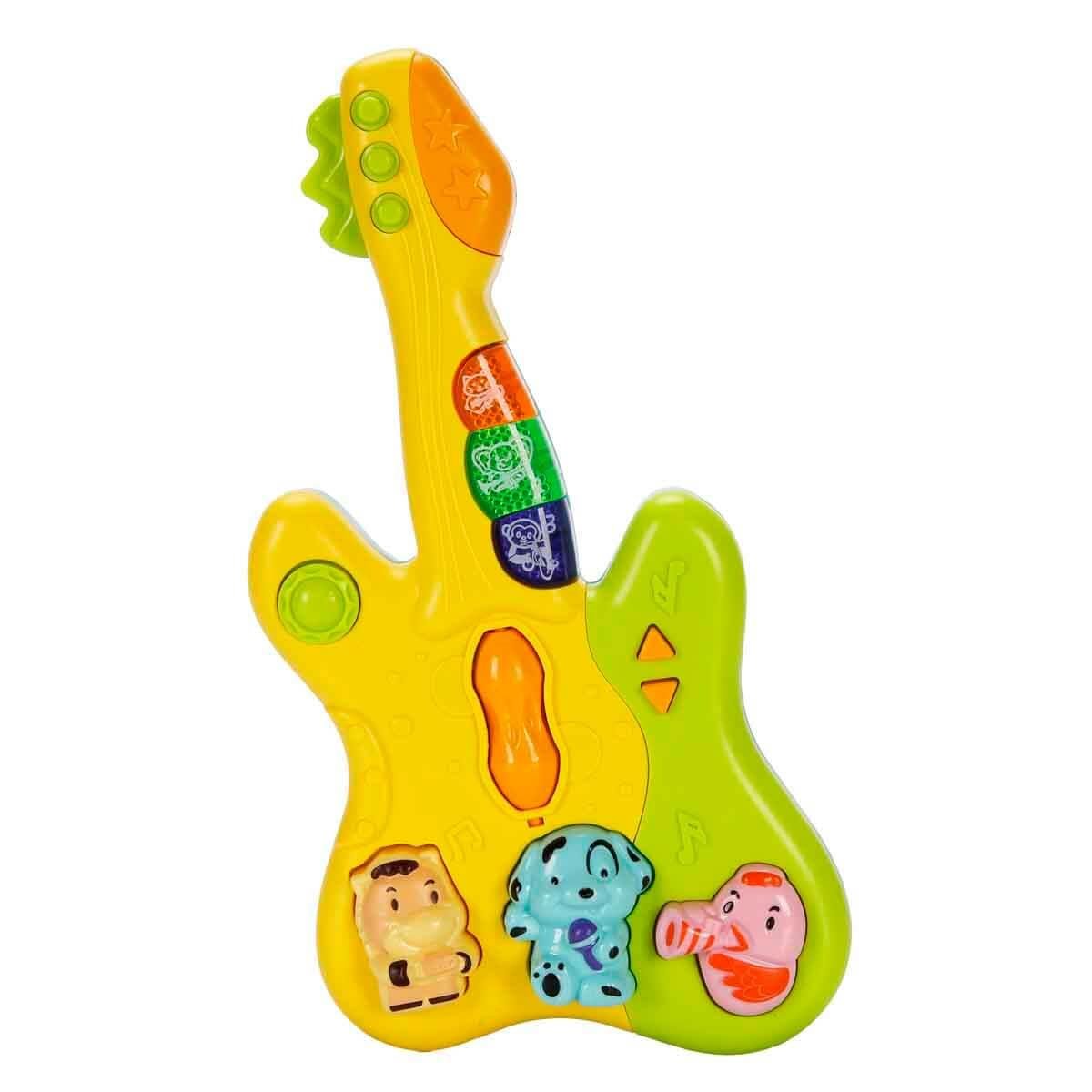 Sesli Işıklı Oyuncaklar, Sunman, Minibo Sesli ve Işıklı Hayvan Figürlü Gitar 52112 Sarı