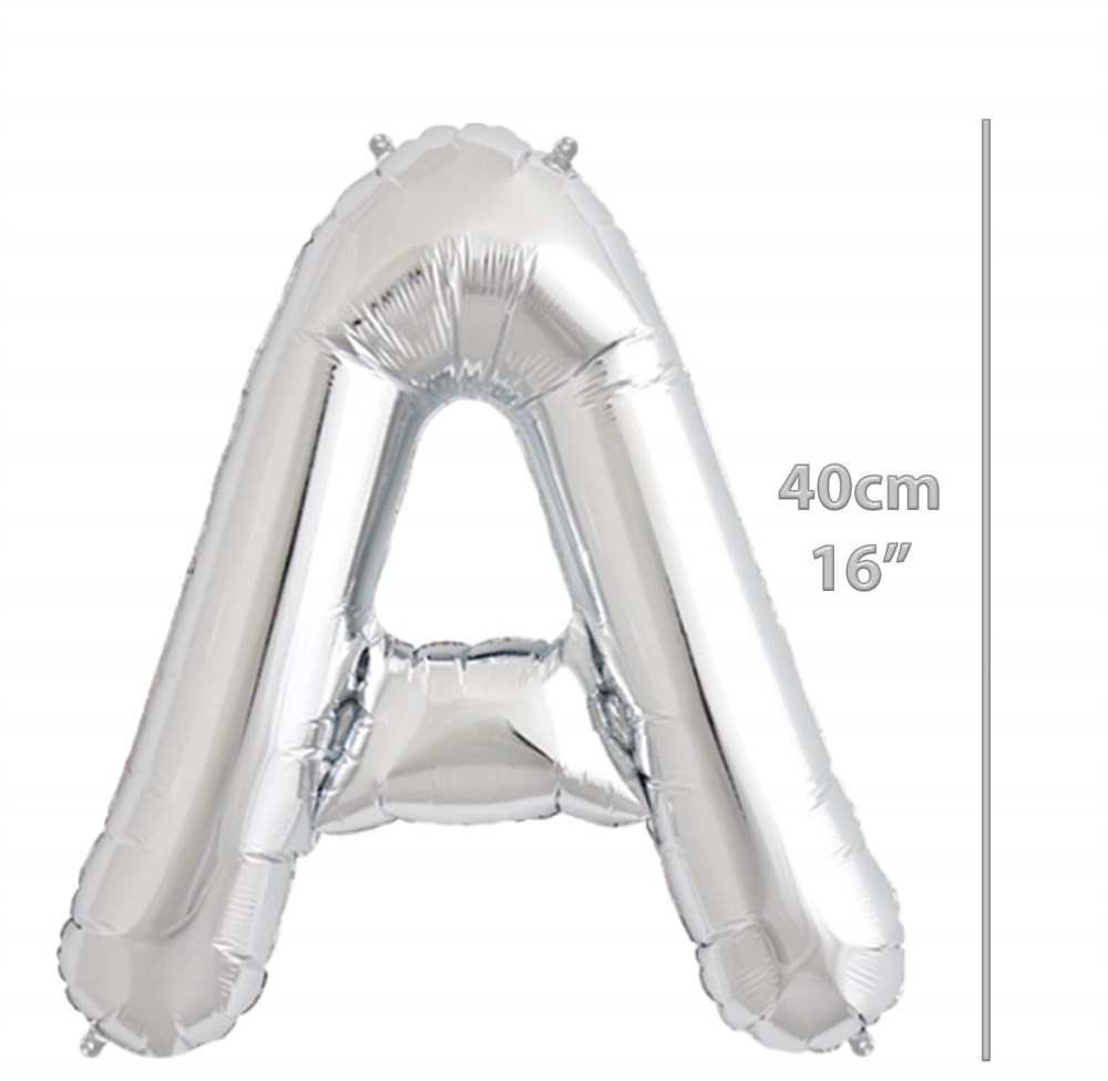 Folyo Harf A Gümüş Balon 40cm ( 16 inç )16